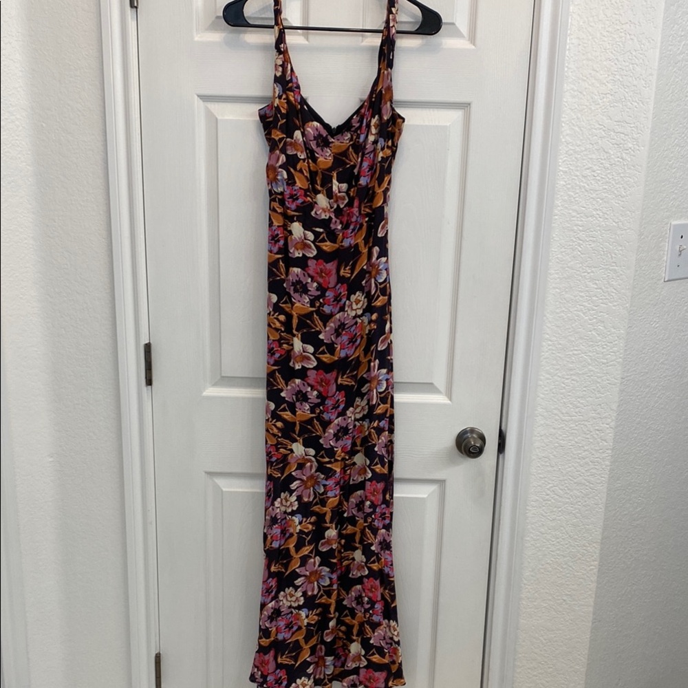 Floral Maxi Dress - Black and Pink